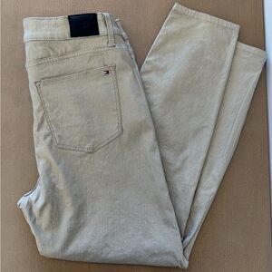 Tommy Hilfiger Gold Foil Tribeca Skinny Jean Sz 10 Party New Years Holiday